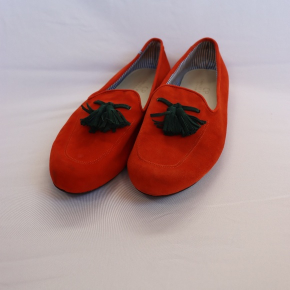 Charles Philip Men's Moccasins (Orange with Green Tassel) - Picture 2 of 5